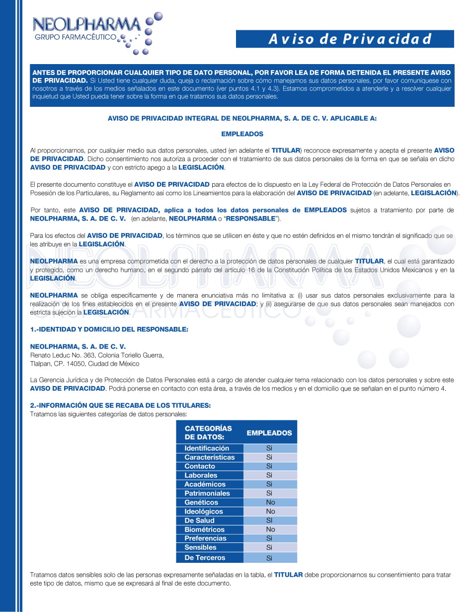 Descarga Aviso de Privacidad Empleados