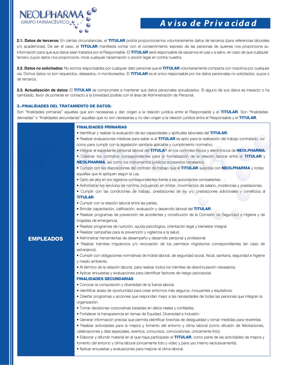 Aviso de Privacidad Proveedores