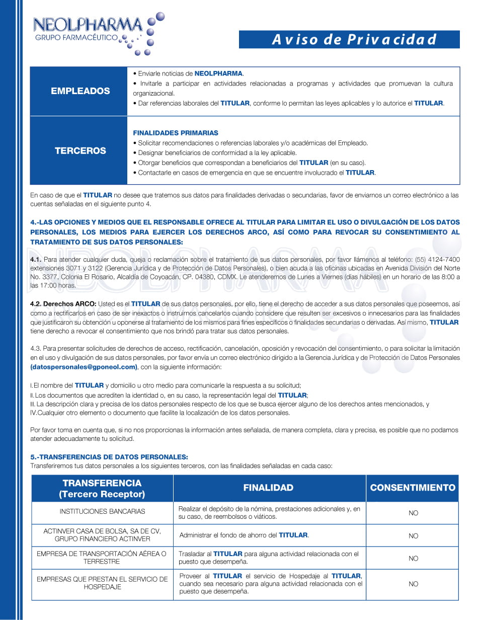 Descarga Aviso de Privacidad Empleados