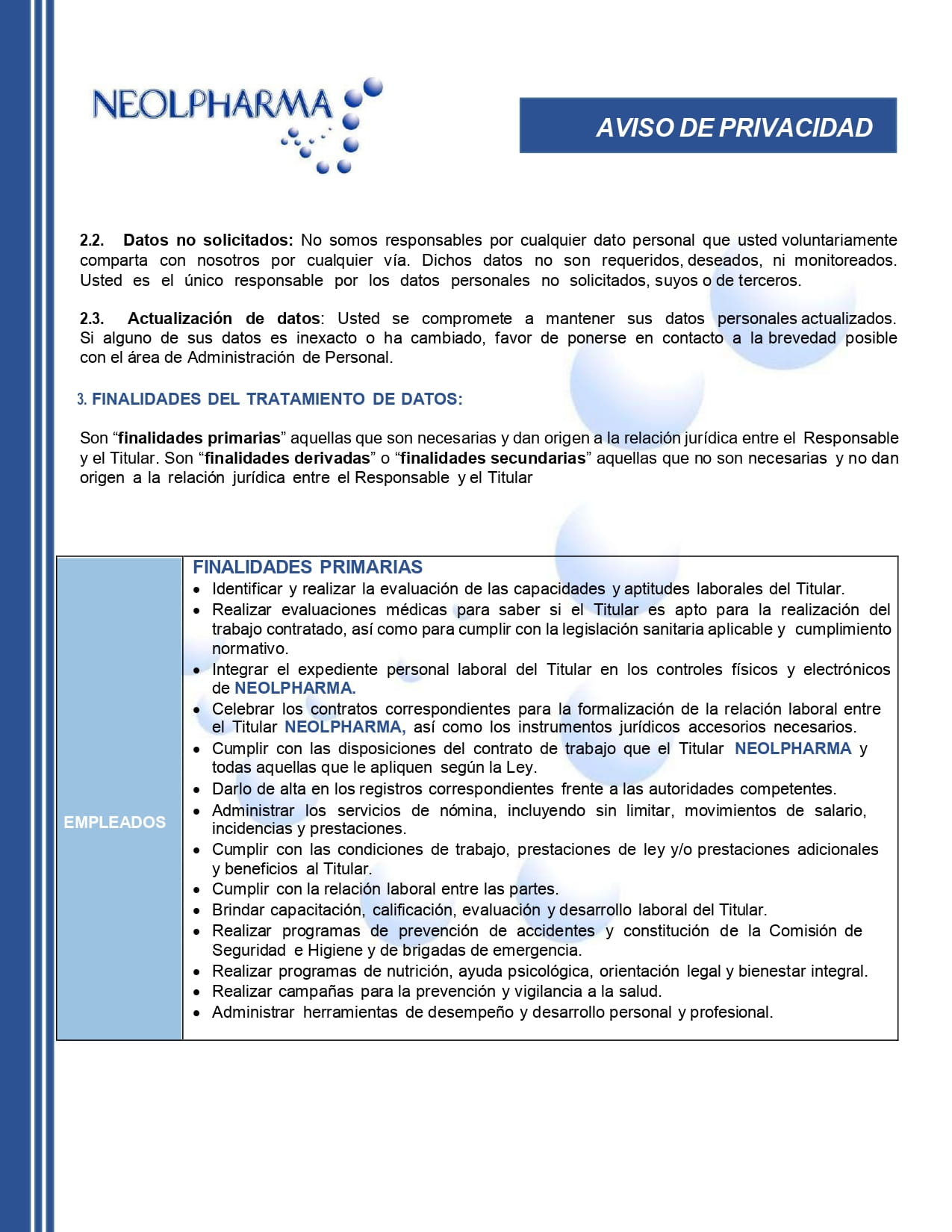 Descarga Aviso de Privacidad Empleados