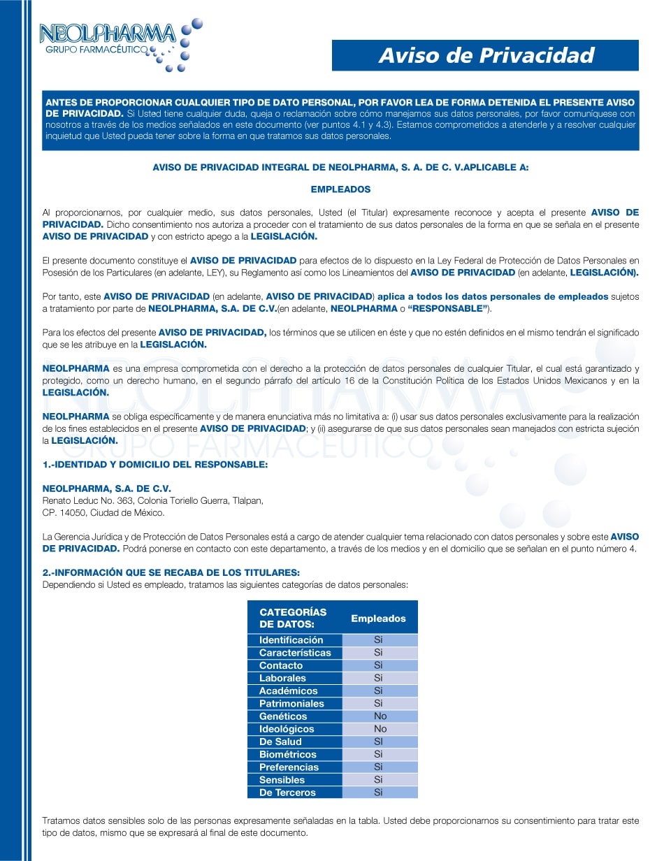 Descarga Aviso de Privacidad Empleados